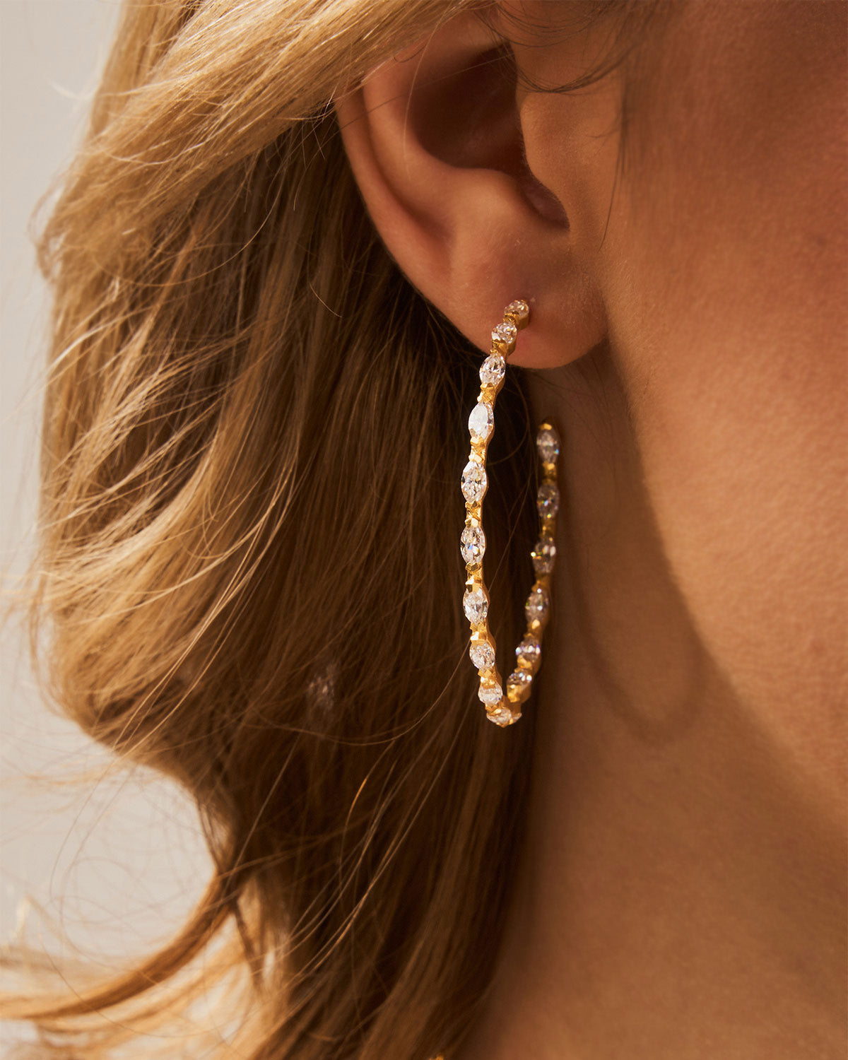 "Epic" Sparkling Gold Vermeil Hoops