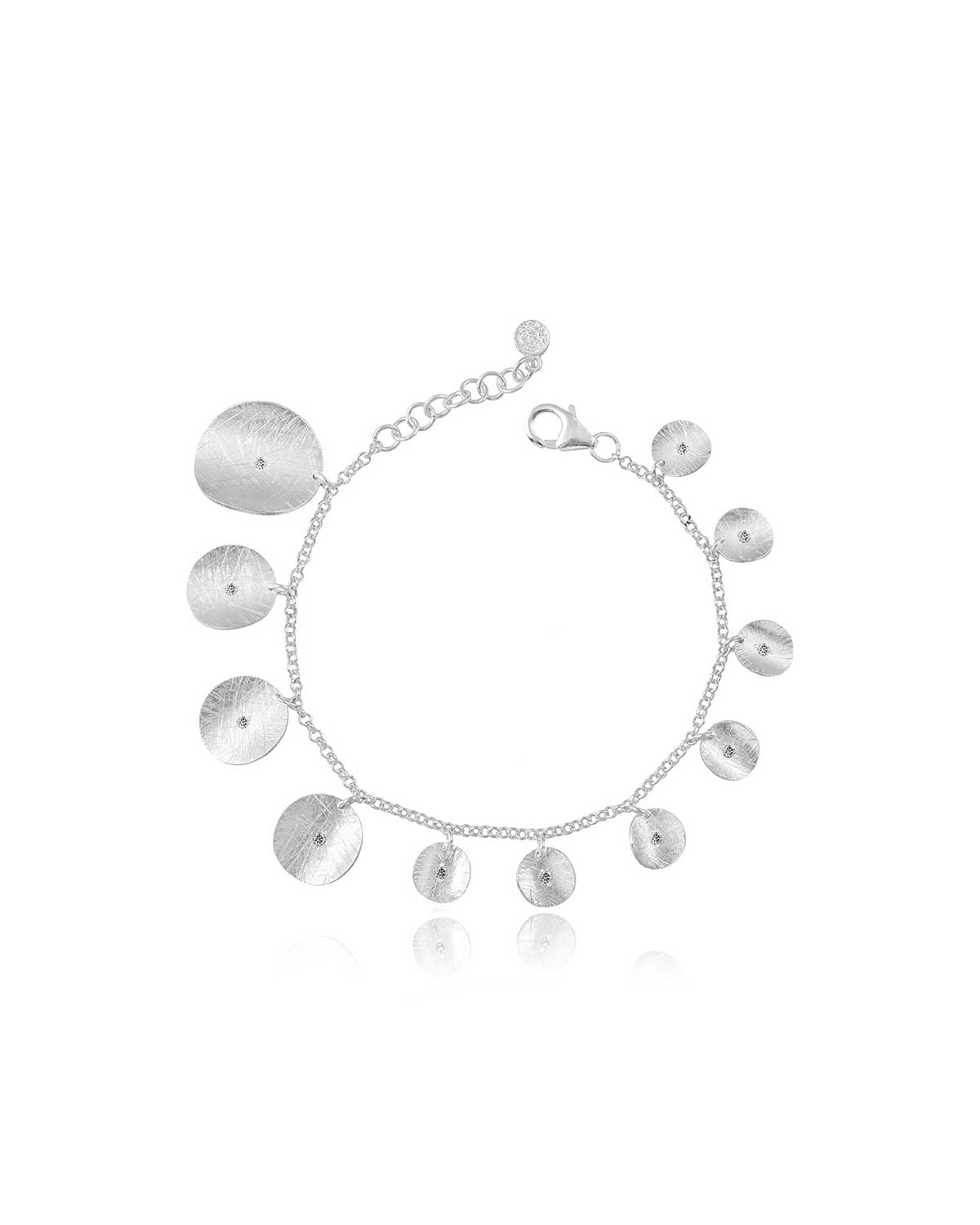 "Helena" Amethyst & Crystal Silver Bracelet