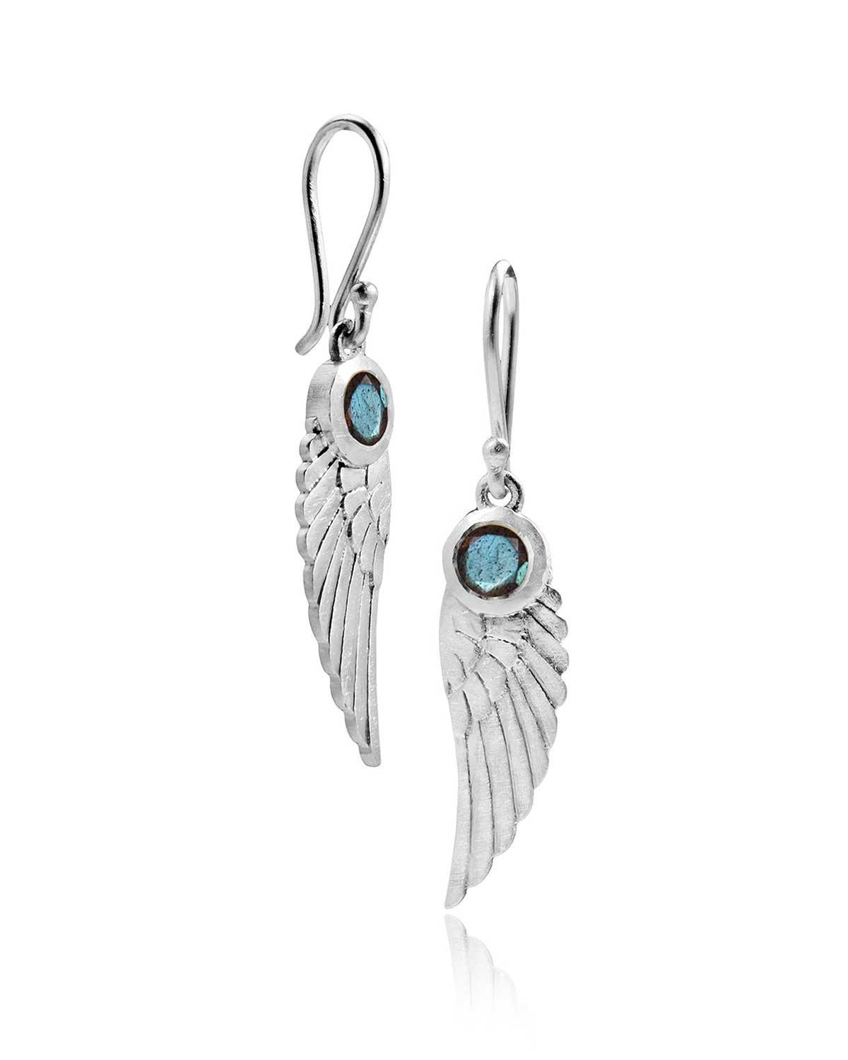 Angel Wing Silver Earrings - Moon London