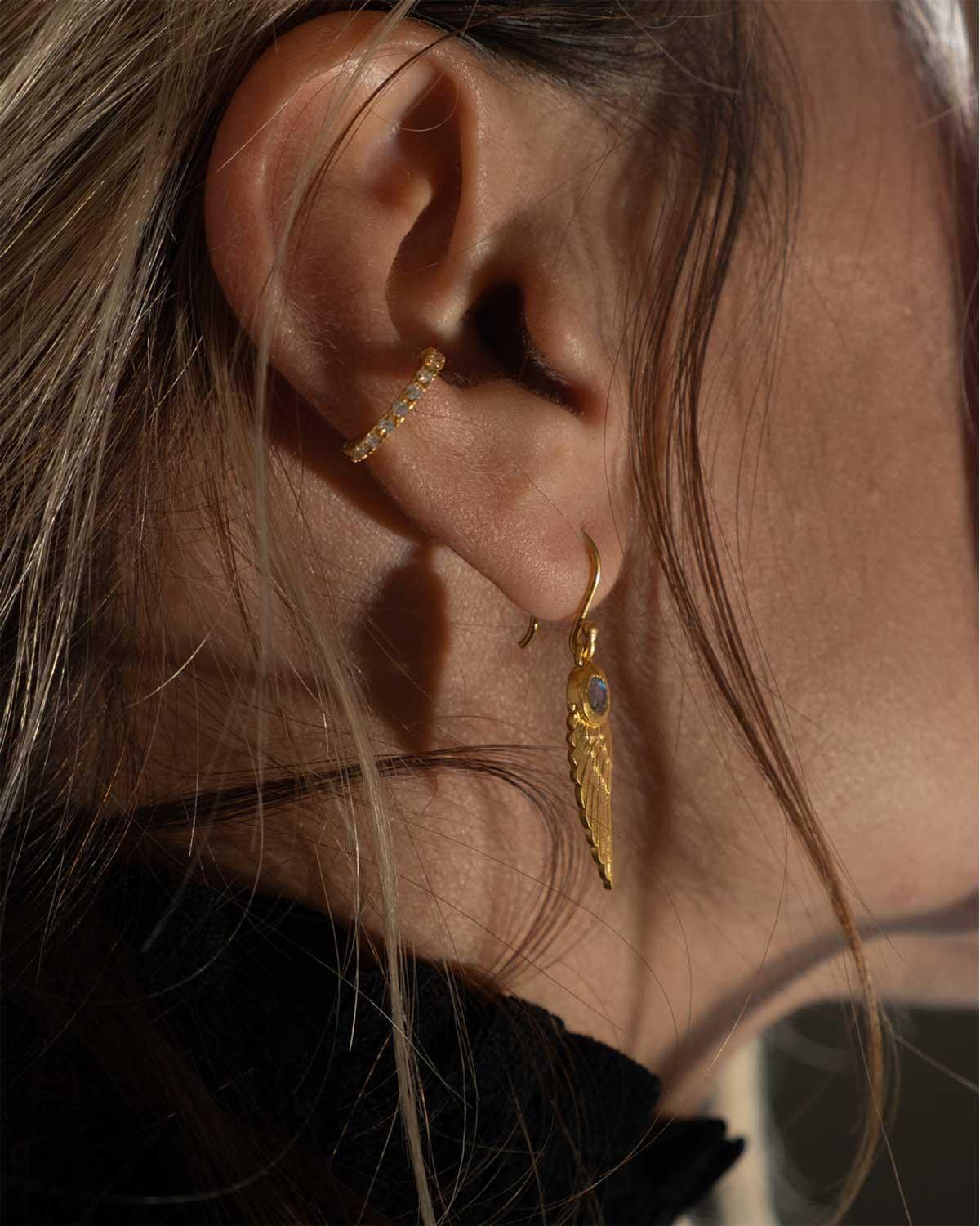 Angel Wing Gold Earrings - Moon London