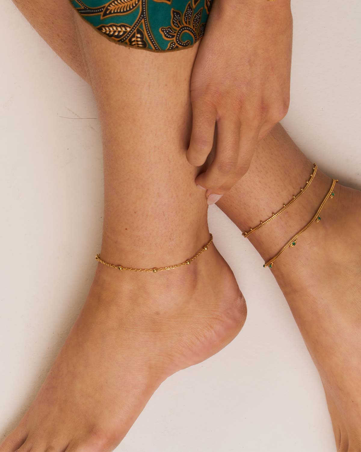 "Bubble" Gold Adjustable Anklet