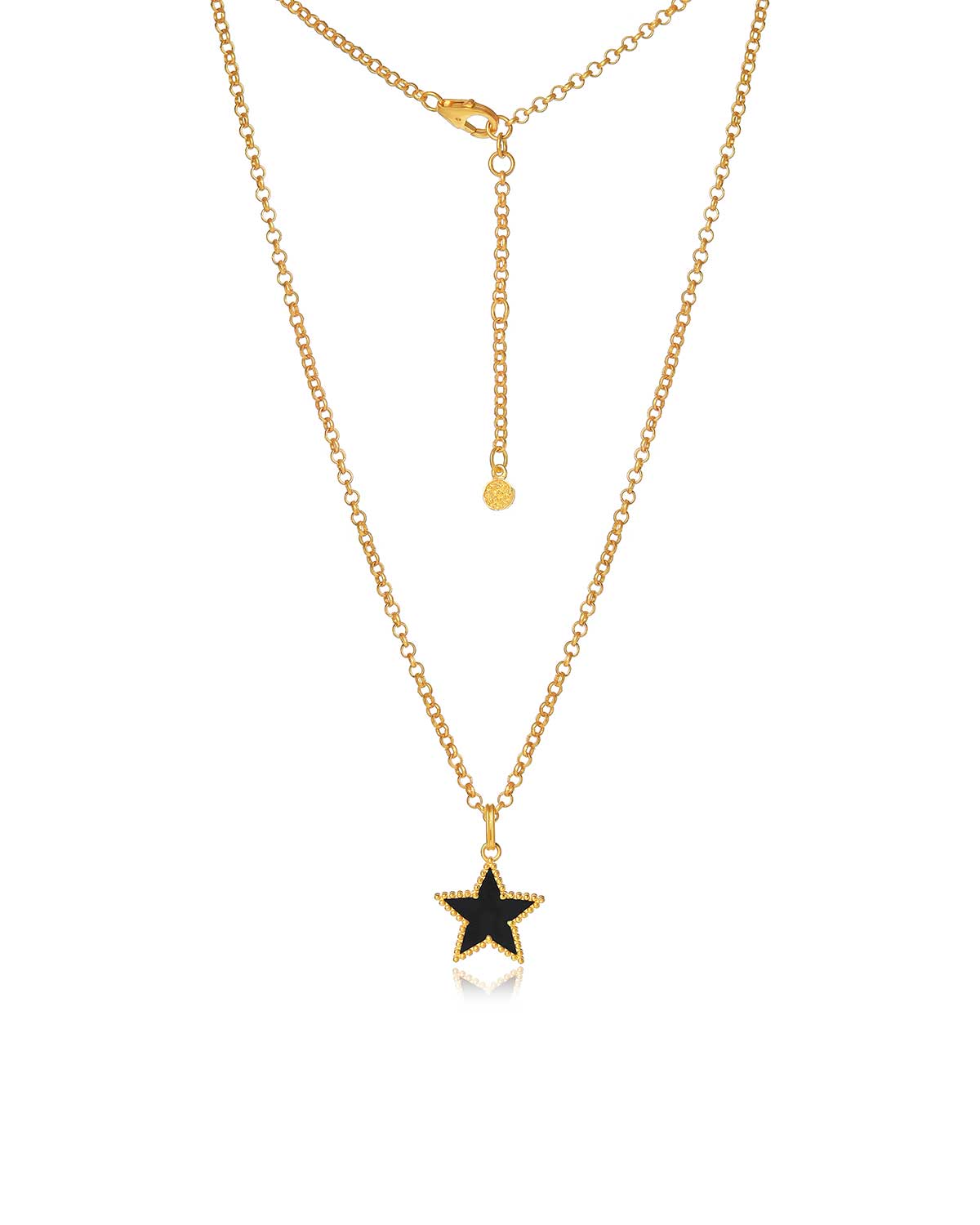Black Spinel Healing Star Gold Necklace