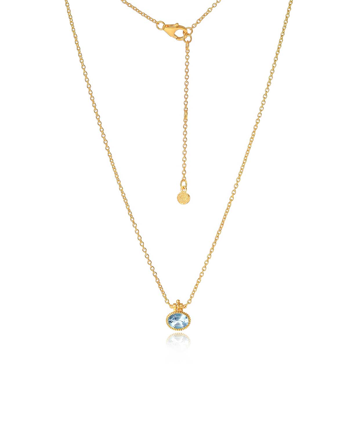 Blue Topaz Pendent Gold Vermeil Necklace