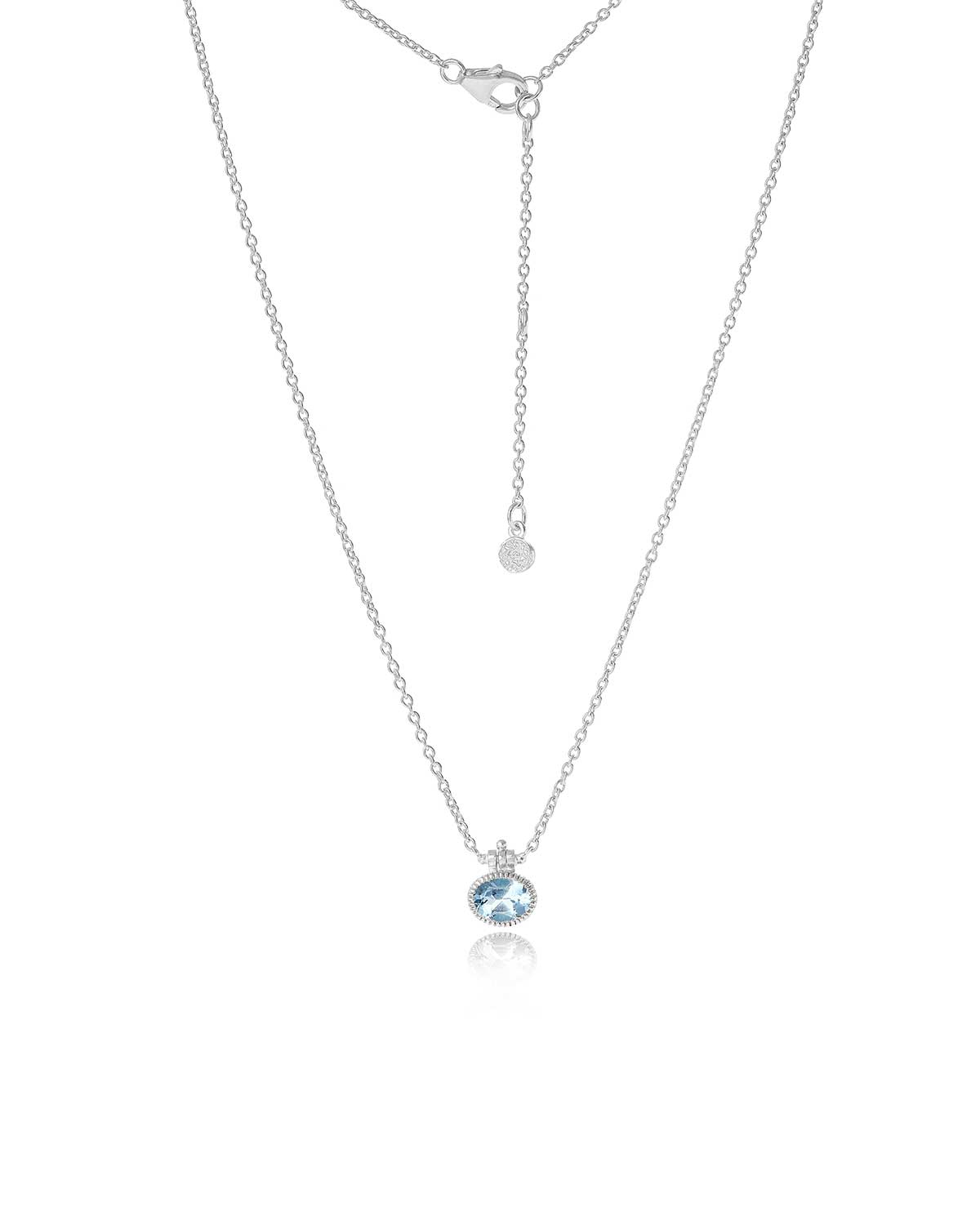 Blue Topaz Pendent Sterling Silver Necklace
