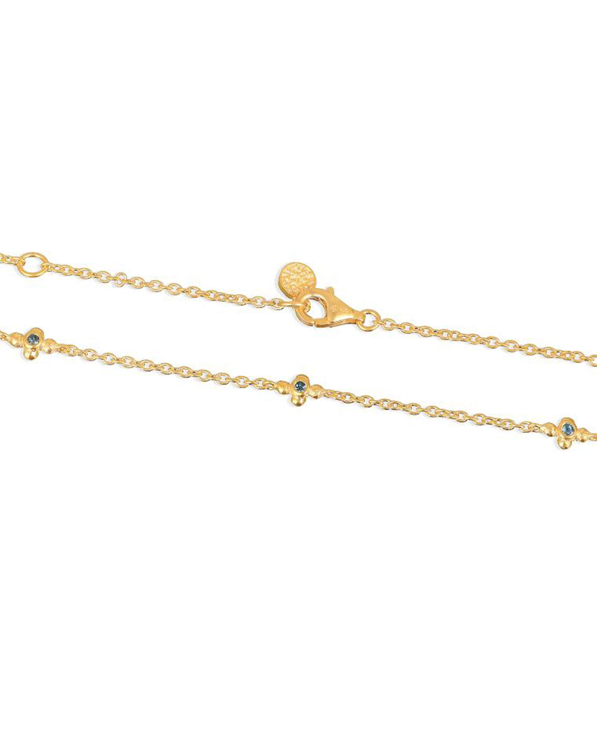 Mini Blue Topaz Gold Vermeil Adjustable Necklace