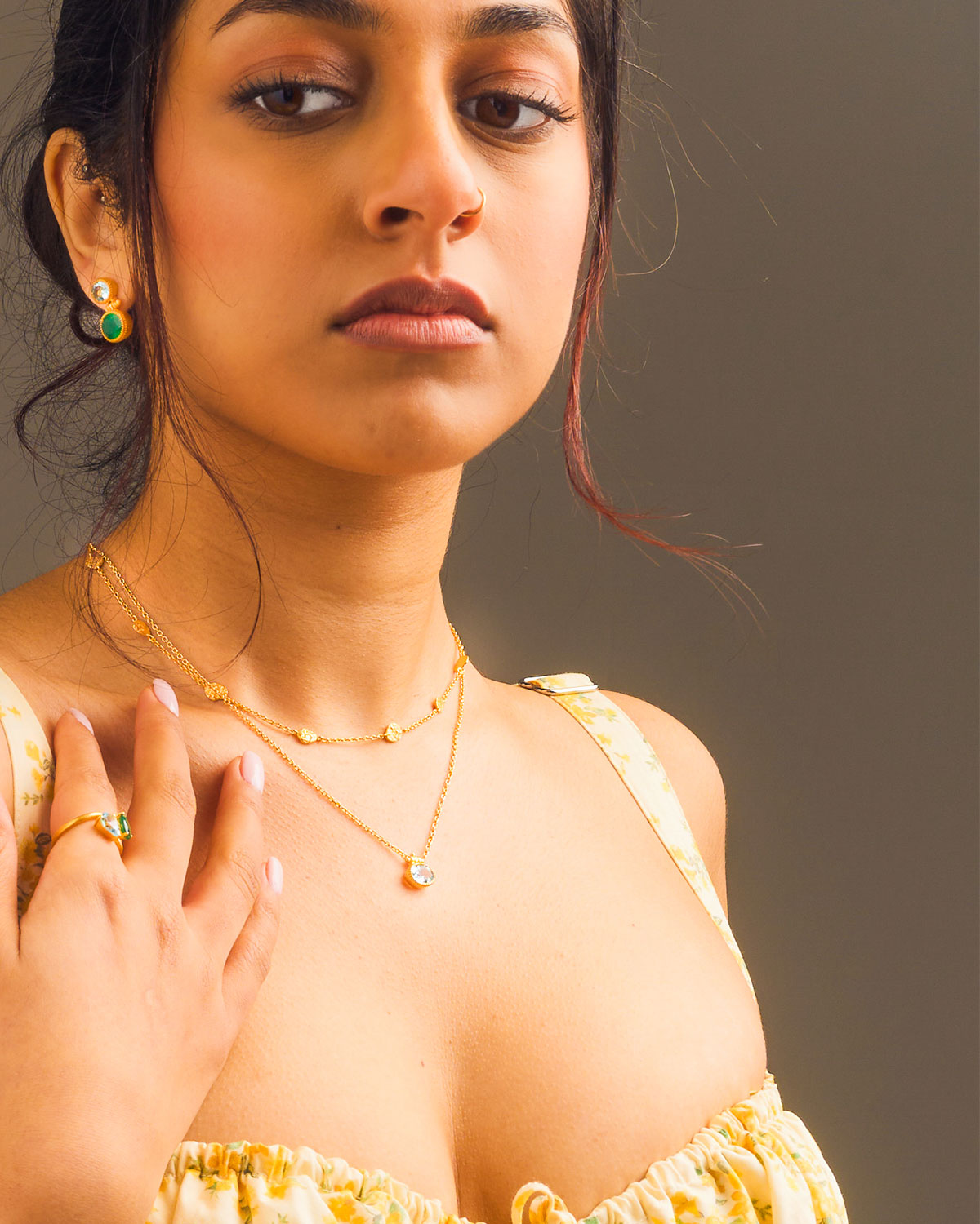 Rainbow Moonstone Gold Vermeil Pendent Necklace