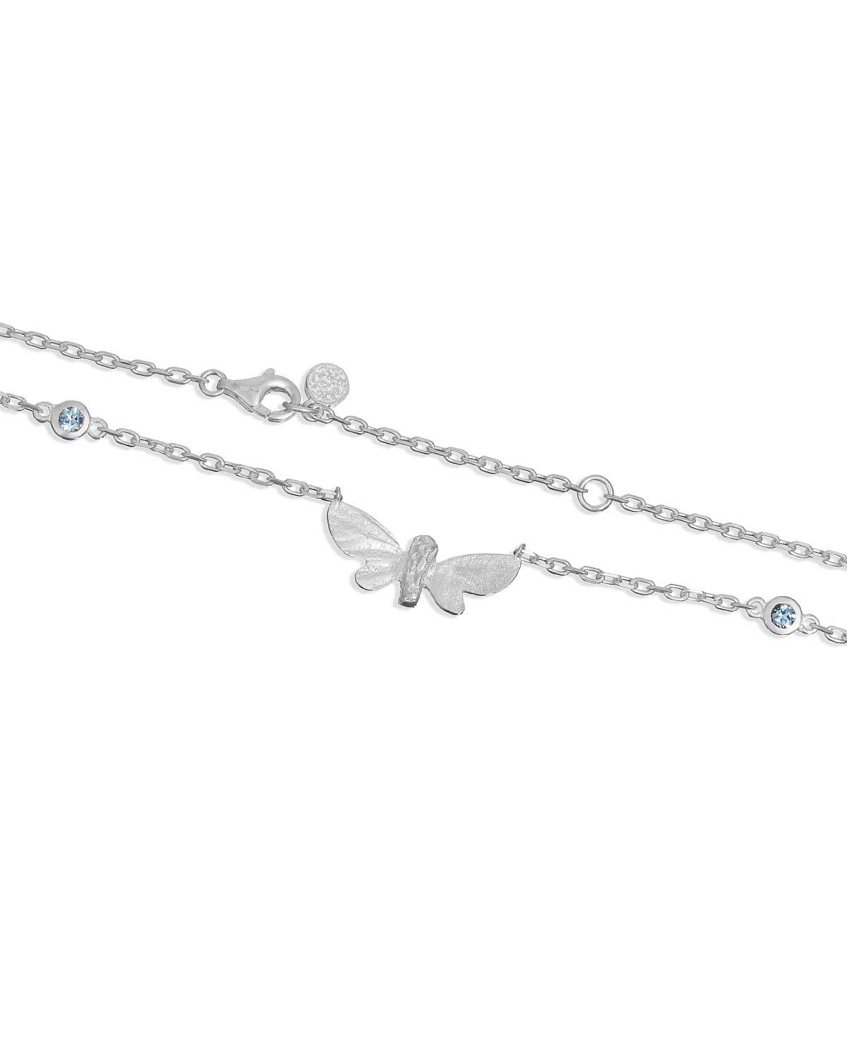 "Joy" Butterfly Gemstone Silver Necklace