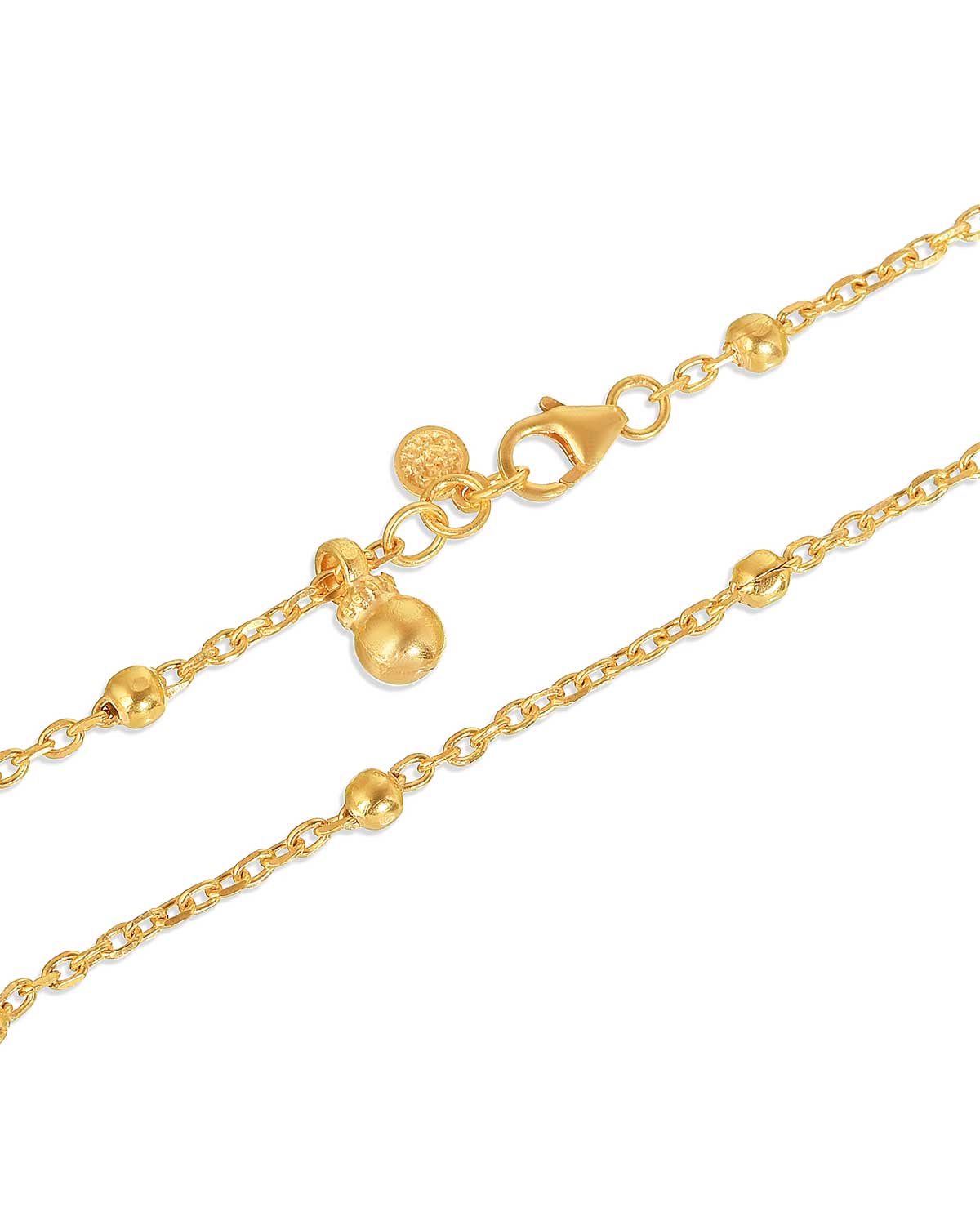 Everyday gold adjustable anklet with a lightweight design