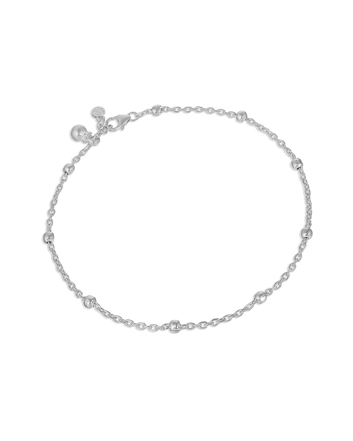 Sterling silver adjustable anklet with a polished finish