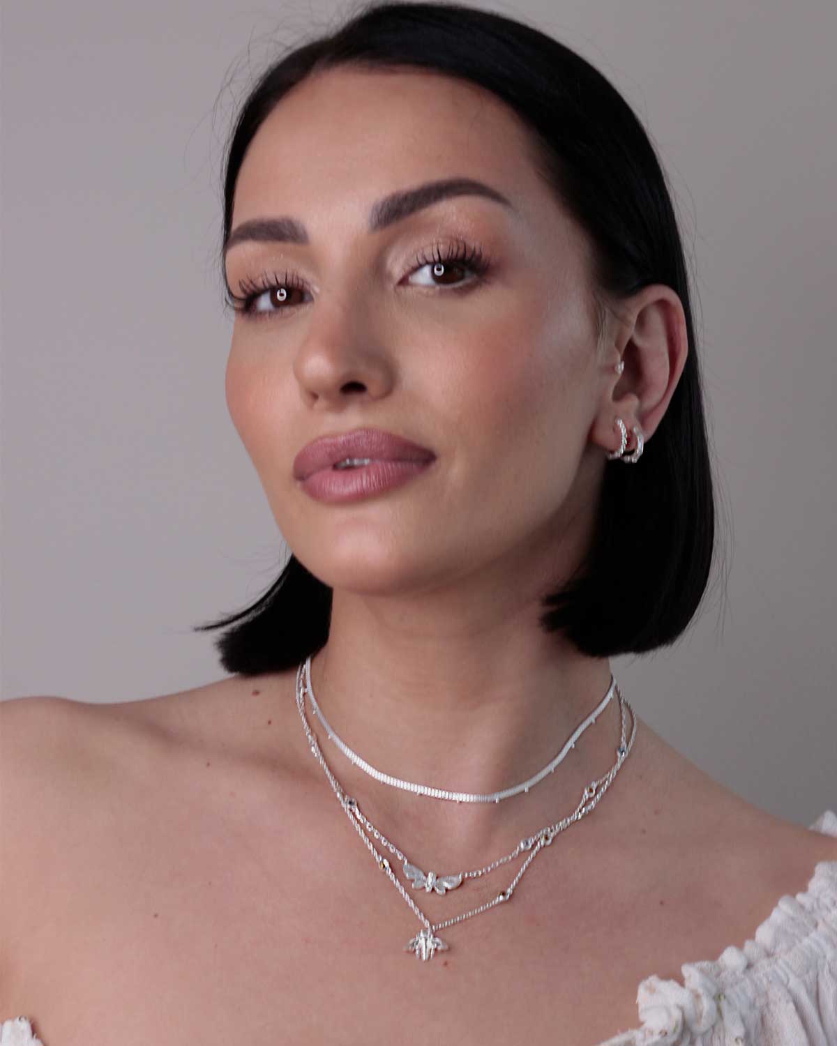 "Joy" Butterfly Gemstone Silver Necklace