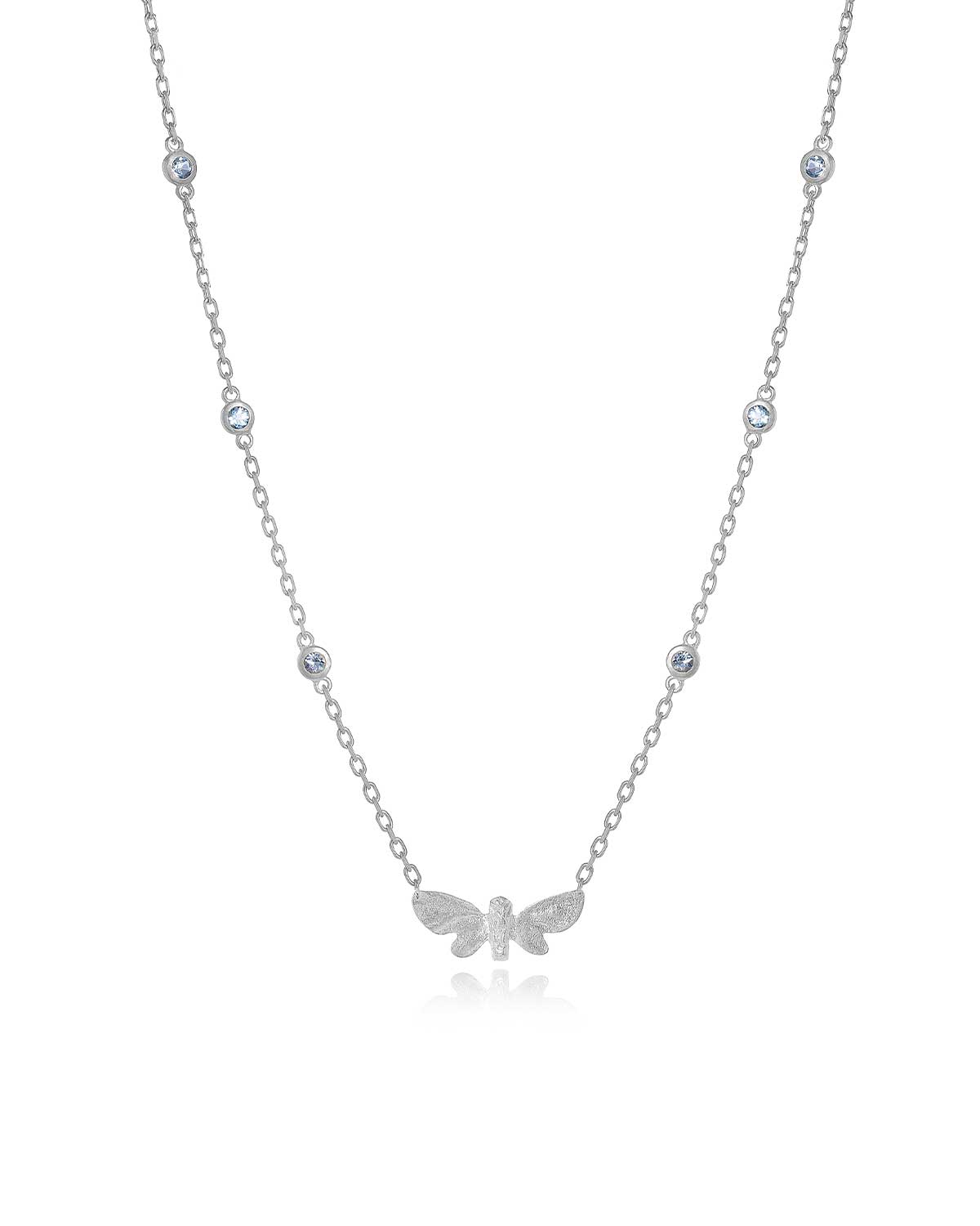 "Joy" Butterfly Gemstone Silver Necklace