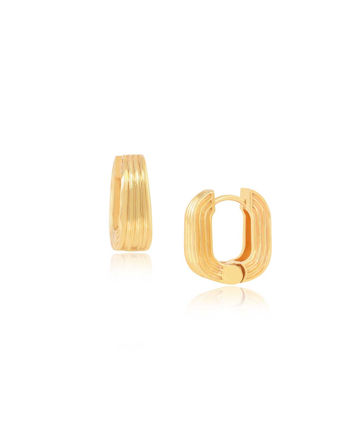 Bold "You" Shape Gold Vermeil Mid Size Hoops