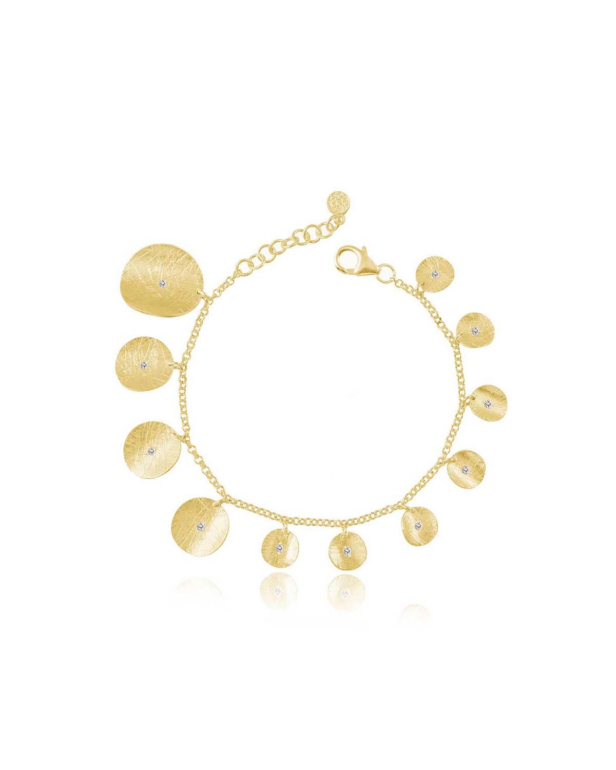 Helena Crystal & Amethyst Gold Bracelet - Moon London