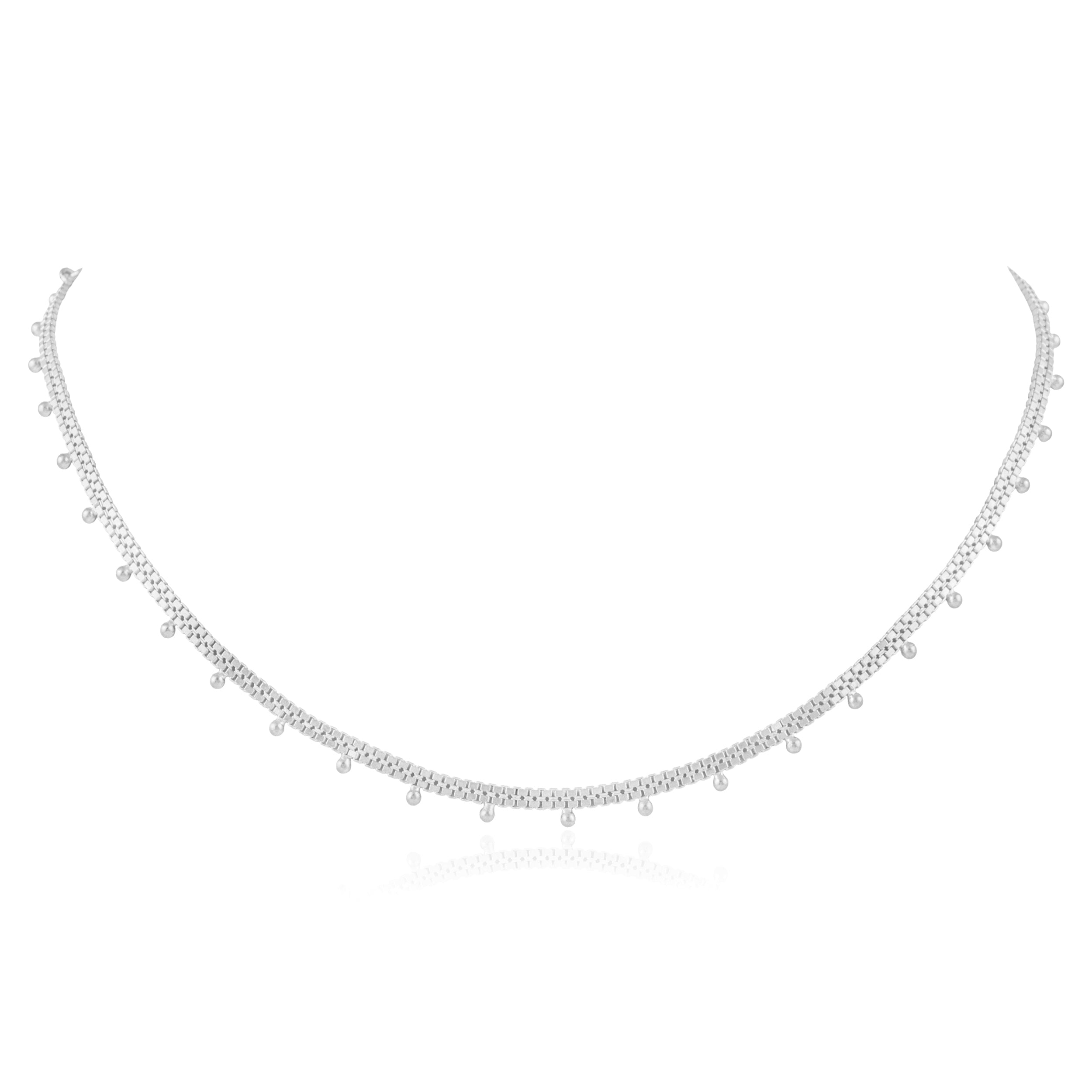 Elegant sterling silver necklace with handmade beads for a clean everyday style