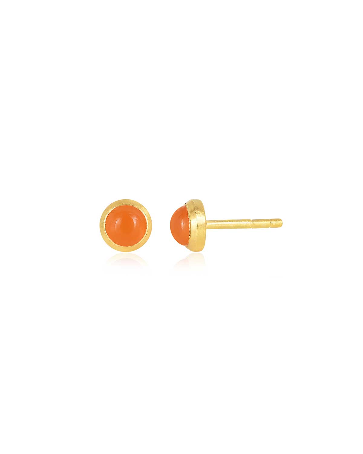Carnelian gemstone stud earrings in a classic everyday design