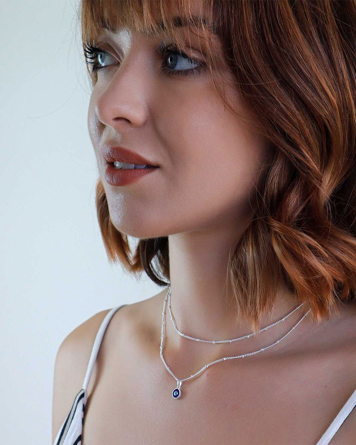 Evil Eye Silver Necklace- Moon London