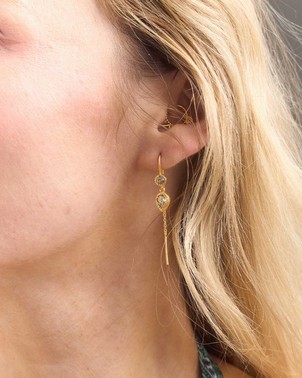 "Poseidon" Blue Topaz Gold Vermeil Earrings