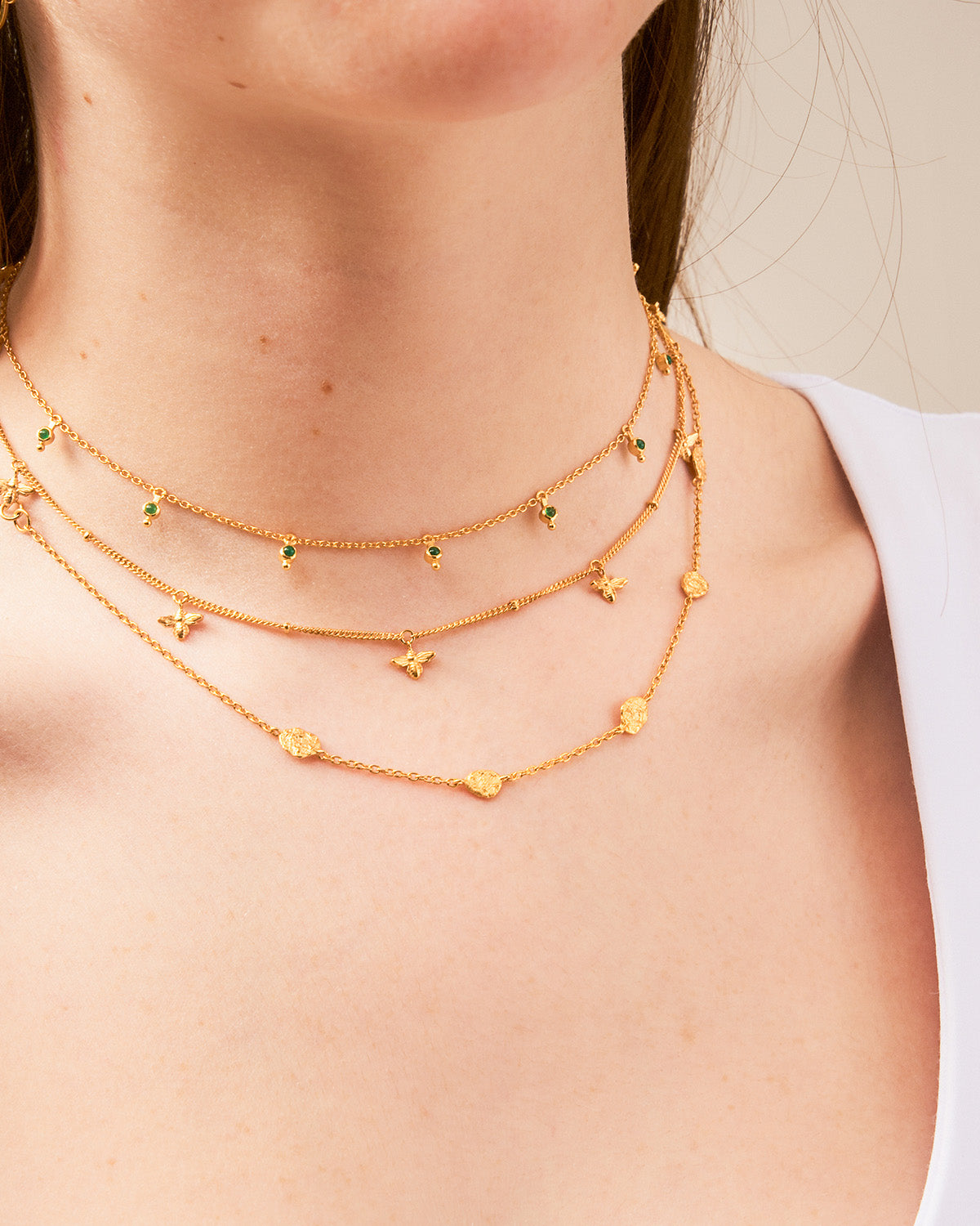 Mini Gold Vermeil Disk Adjustable Necklace