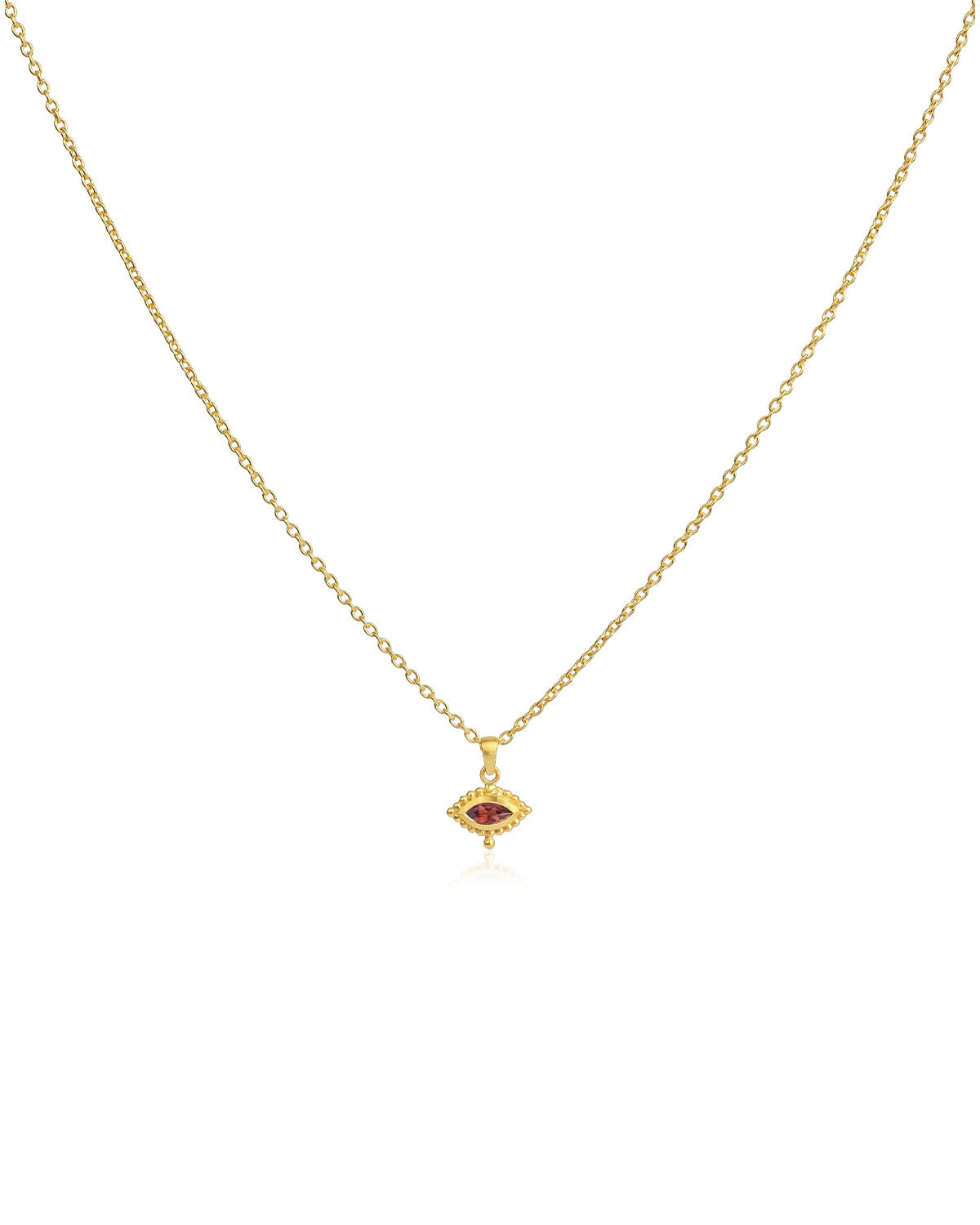 Compact Diminutive Gemstone Gold Eye Necklace - Moon London