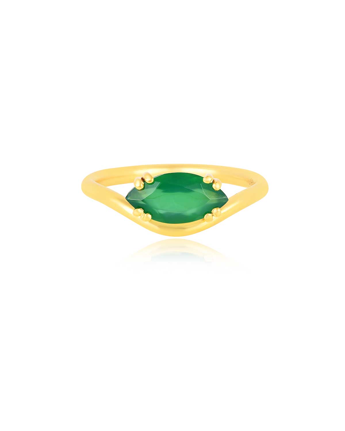 Green Onyx Marquise Gold Vermeil Ring