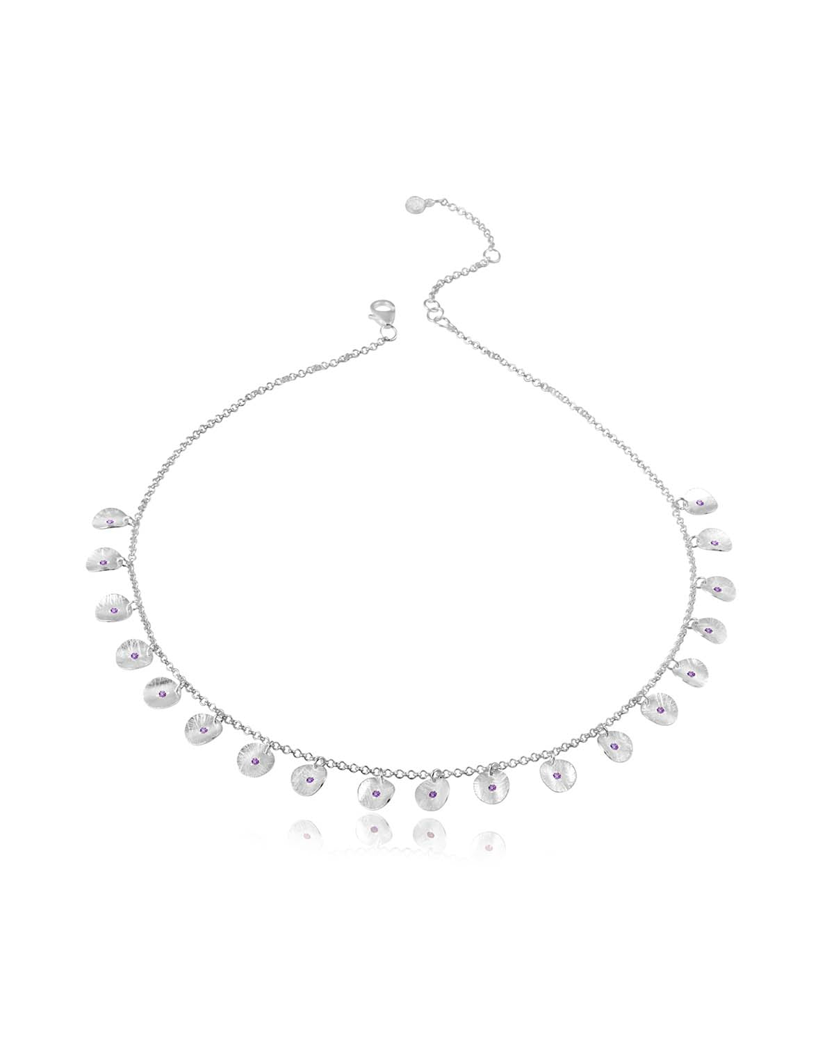 Helena Amethyst Silver Necklace - Moon London