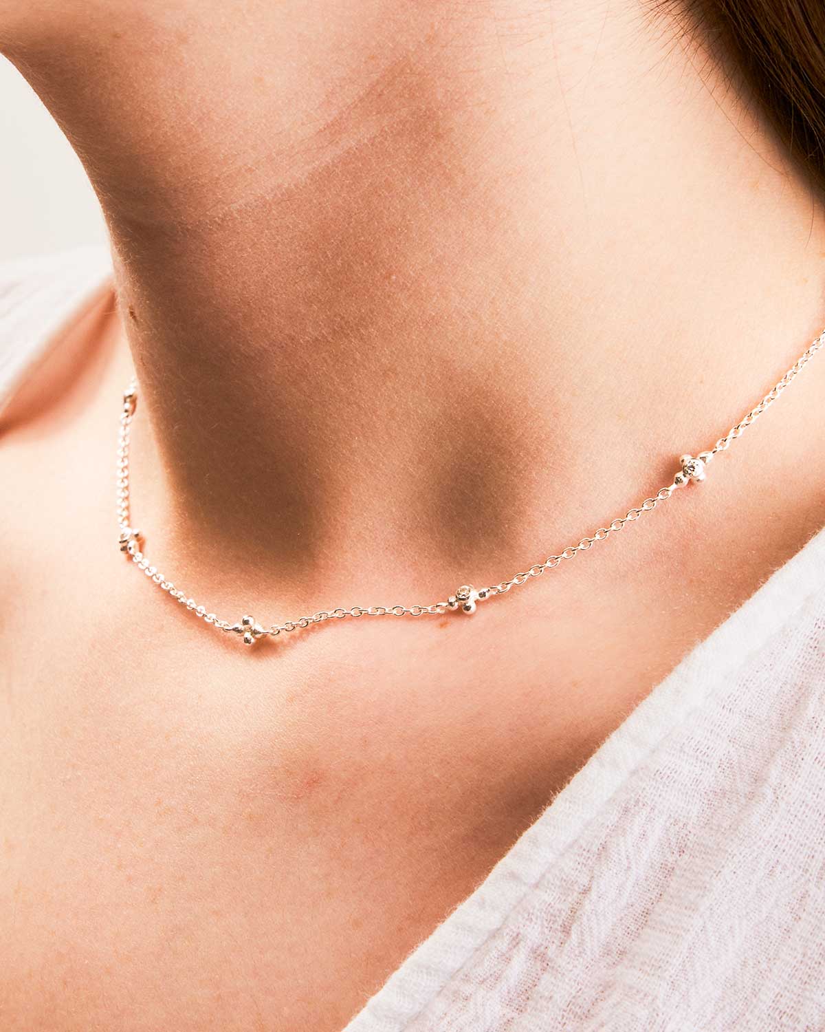 Mini Blue Topaz Sterling Silver Adjustable Necklace