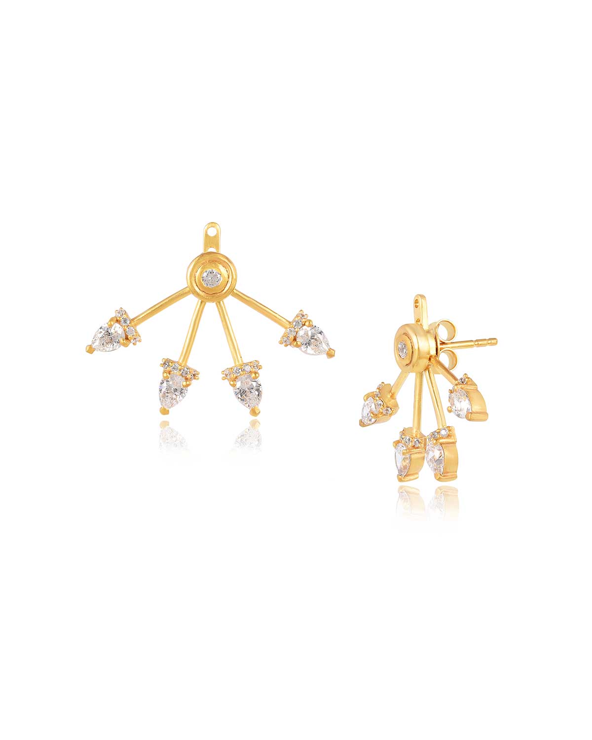 Pear Shape Moissanite Gold Vermeil Stud Earrings