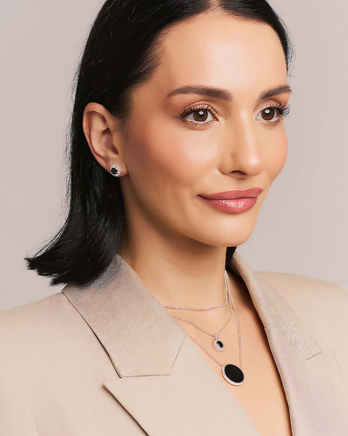 Sterling silver stud earrings with labradorite gemstones