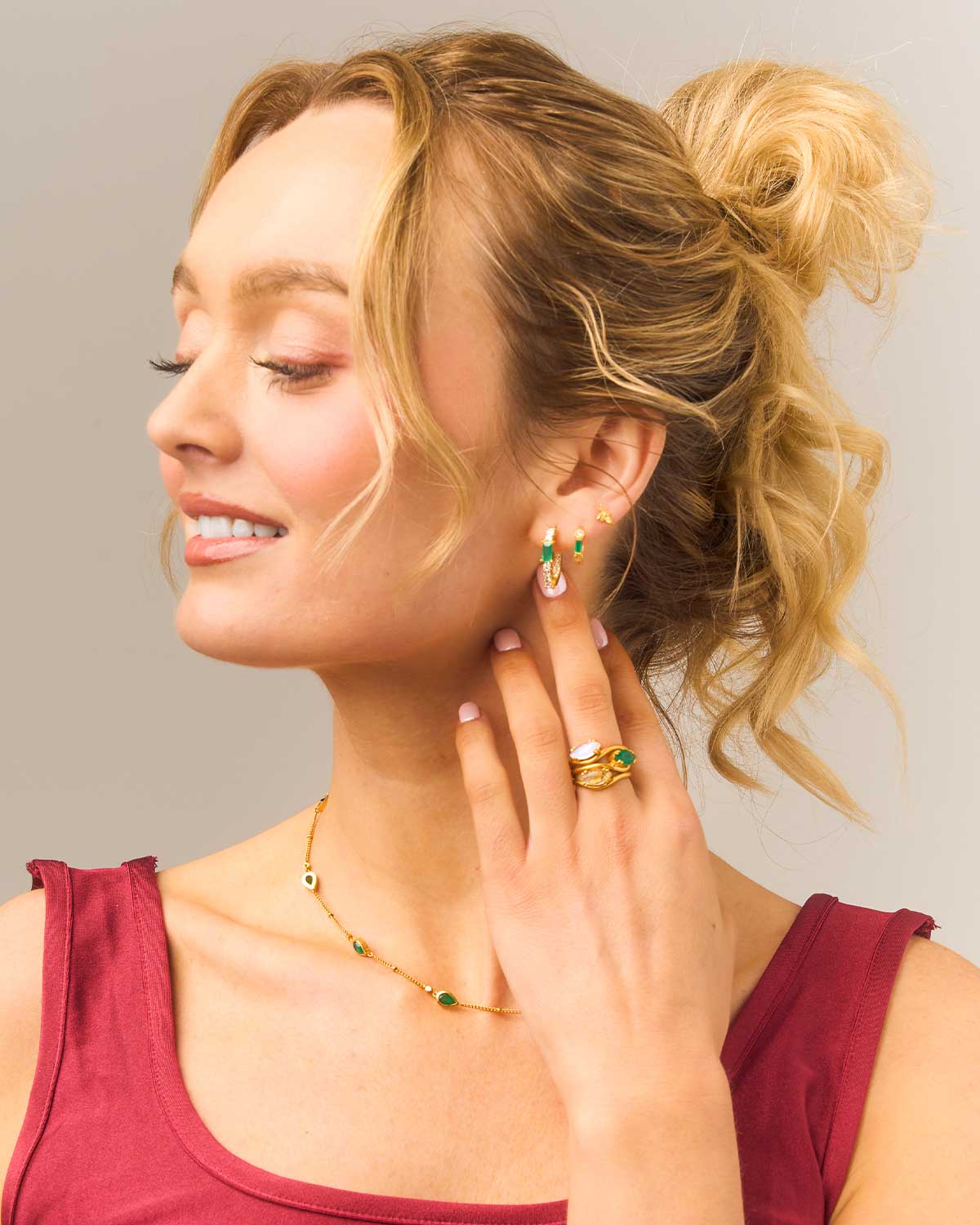 Moon Rainbow Marquise Gold Vermeil Ring