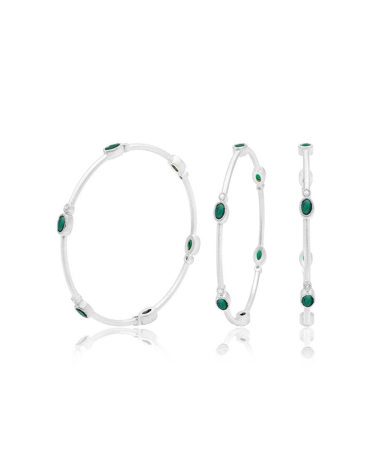 Mix & Match Gemstone Silver Bangles - Moon London