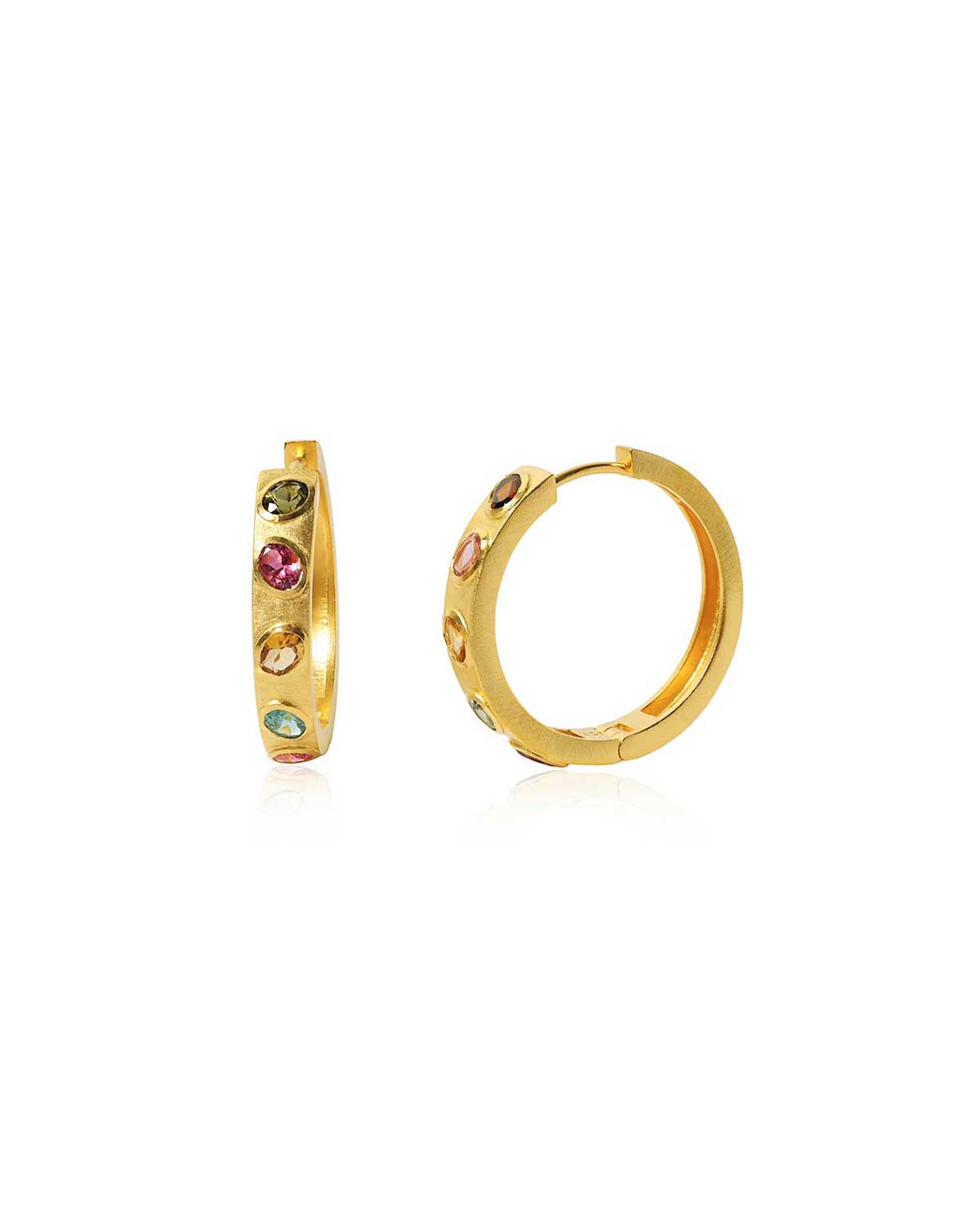 multi-coloured tourmaline hoops