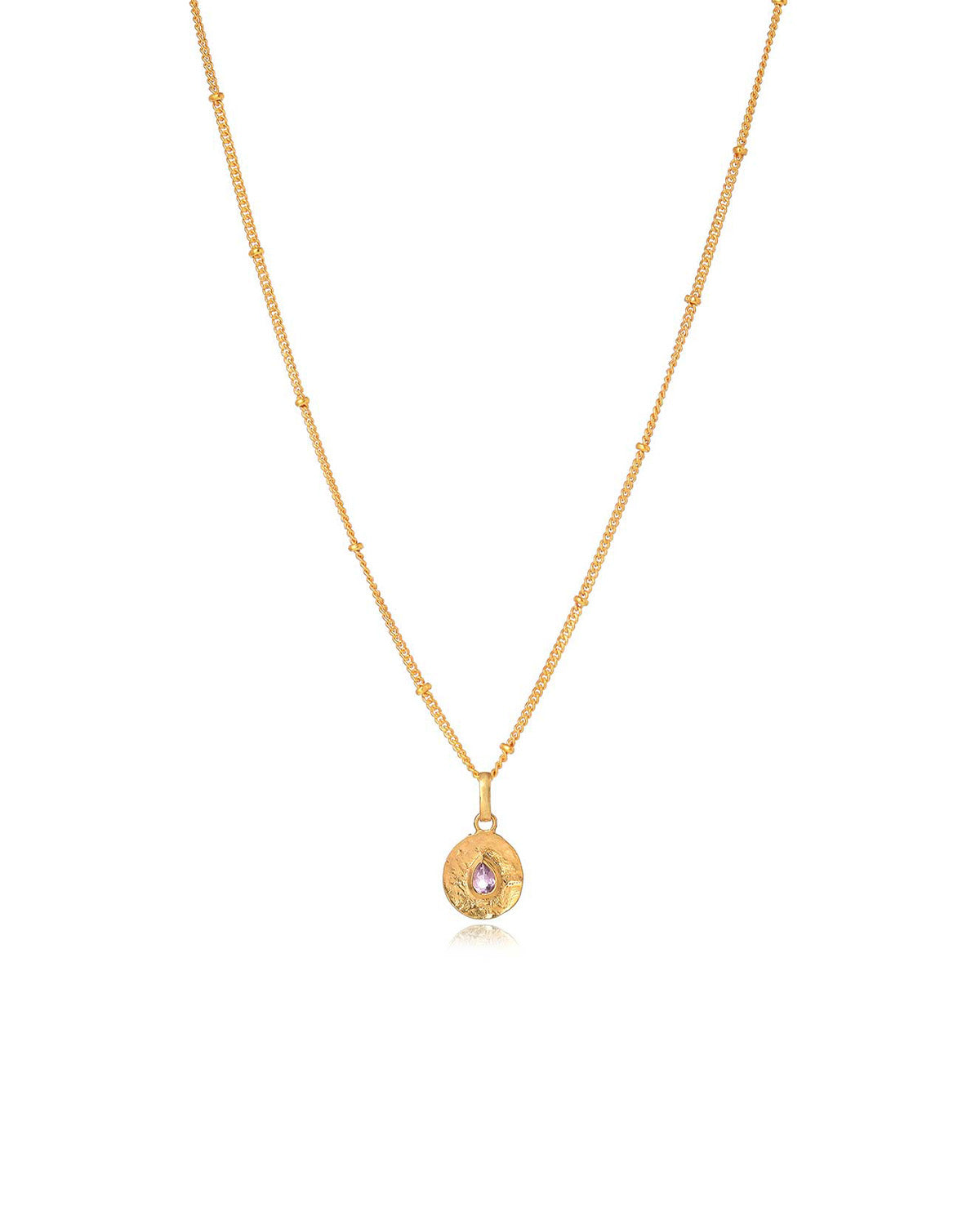 "Pink Amethyst" Gold Adjustable Necklace