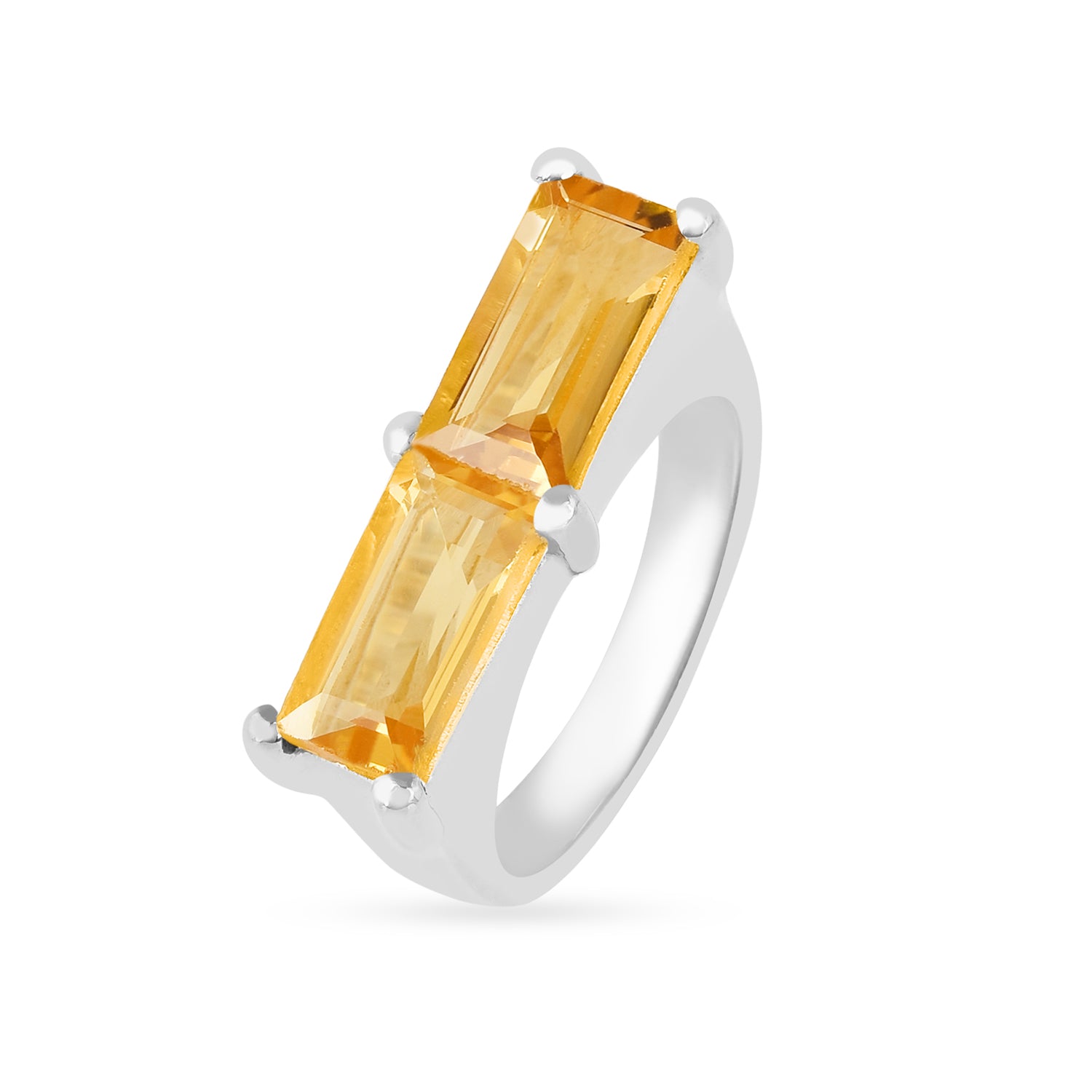 The 'Ersa' Citrine Gemstone Silver Ring
