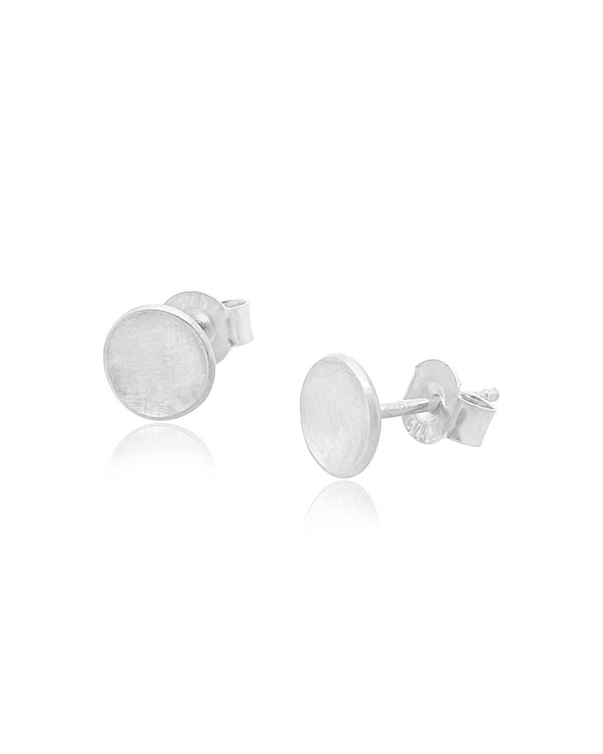 Silver everyday stud earrings with a curved shape and minimal design