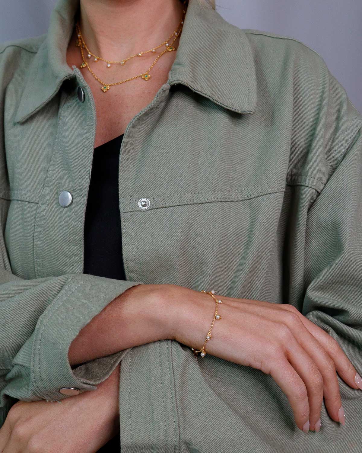 "Tranquillity" Pearl Silver Bracelet