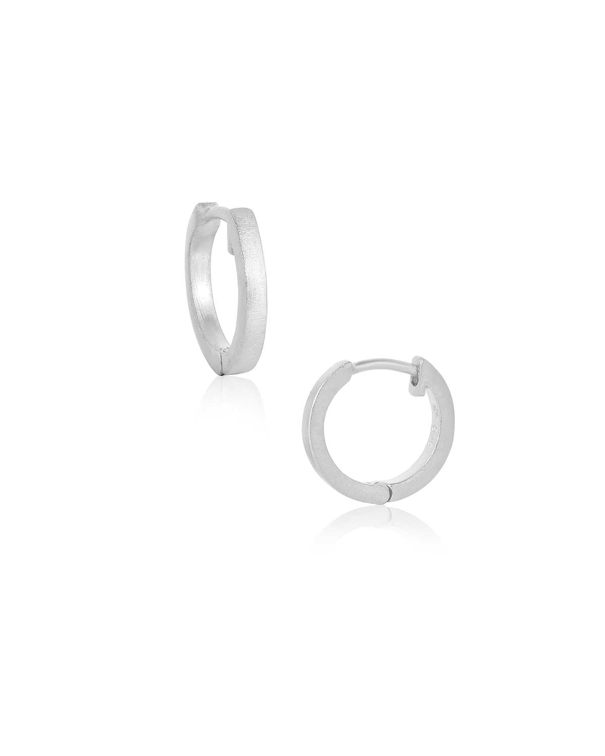 Compact Diminutive Silver Huggies - Moon London