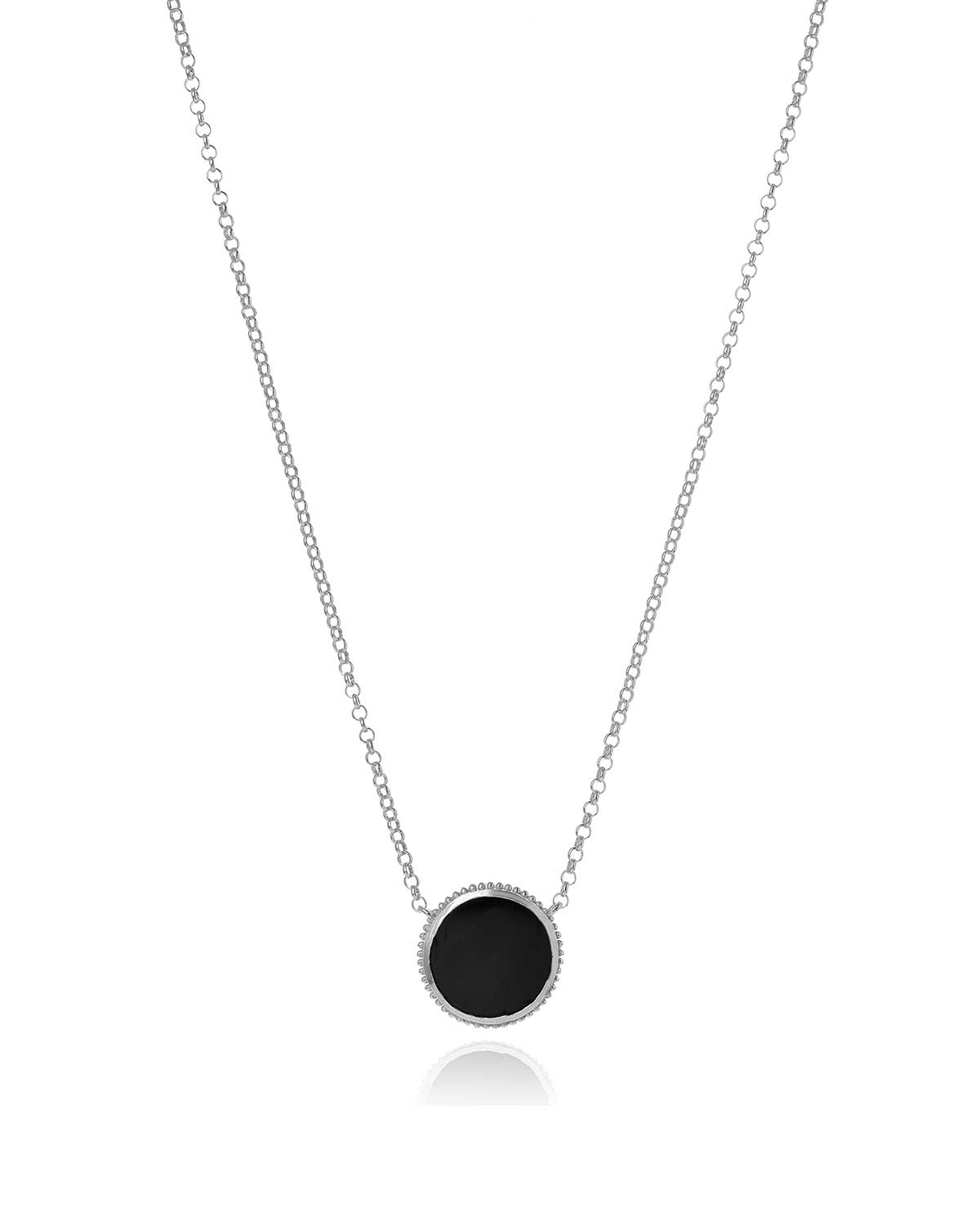 "Tranquillity" Black Spinel Silver Necklace