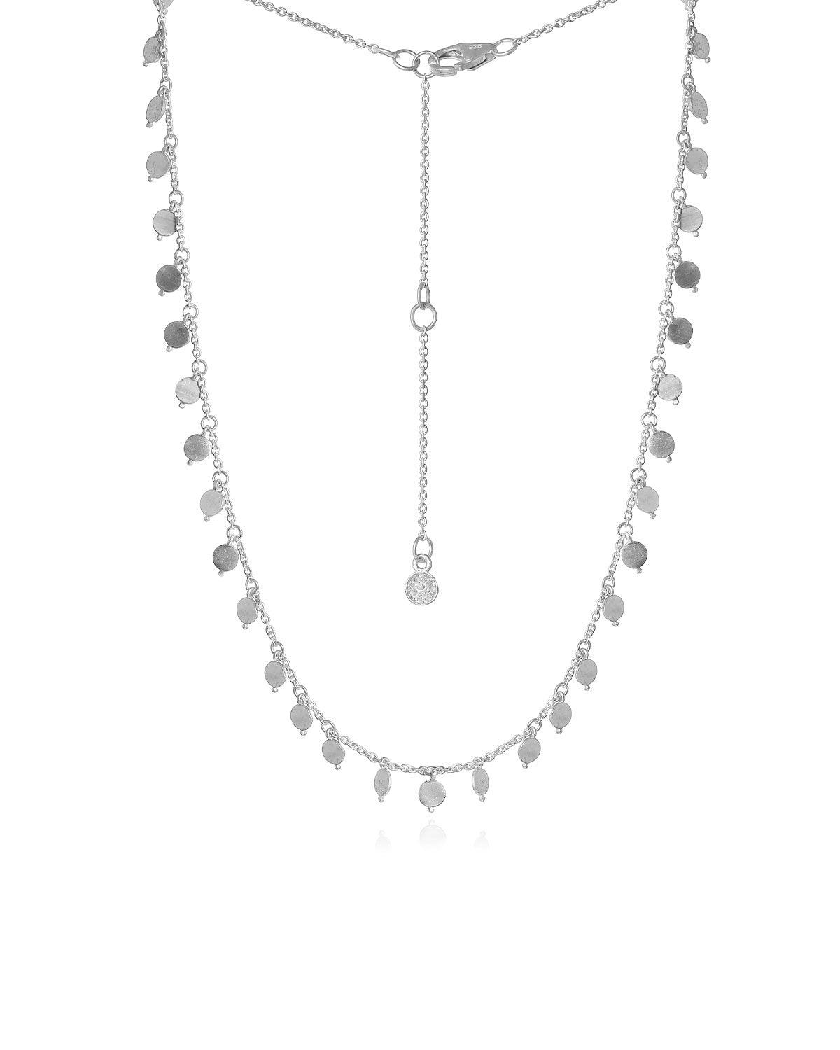 Exceptionally Cute Mini Disk Silver Choker Necklace - Moon London