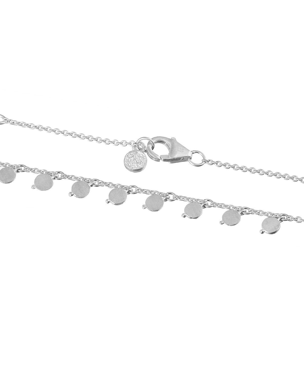 Exceptionally Cute Mini Disk Silver Choker Necklace - Moon London