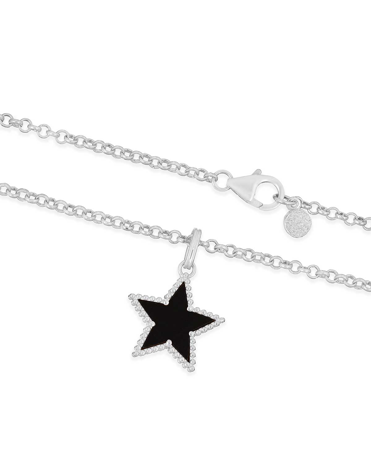 Black Spinel Healing Star Silver Necklace