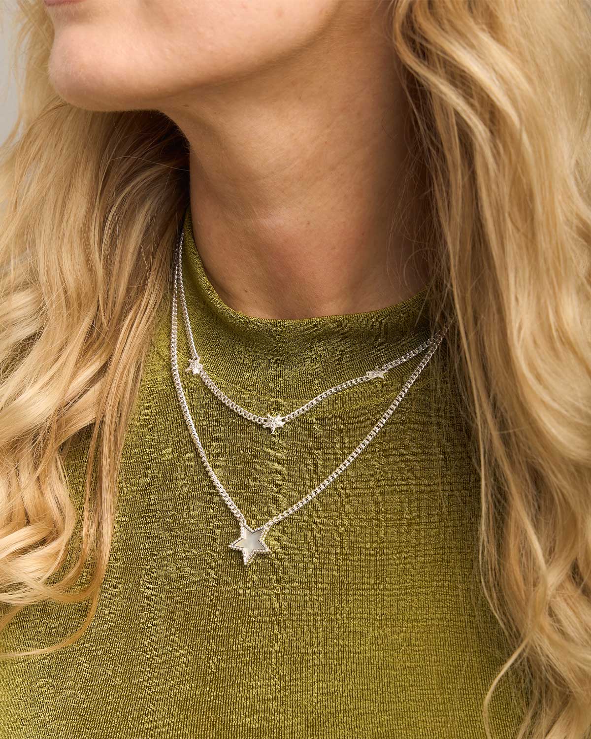 "Star" Silver Choker Adjustable Necklace