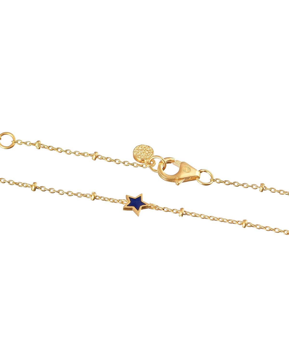 Adjustable necklace with a polished finish and enamel accents