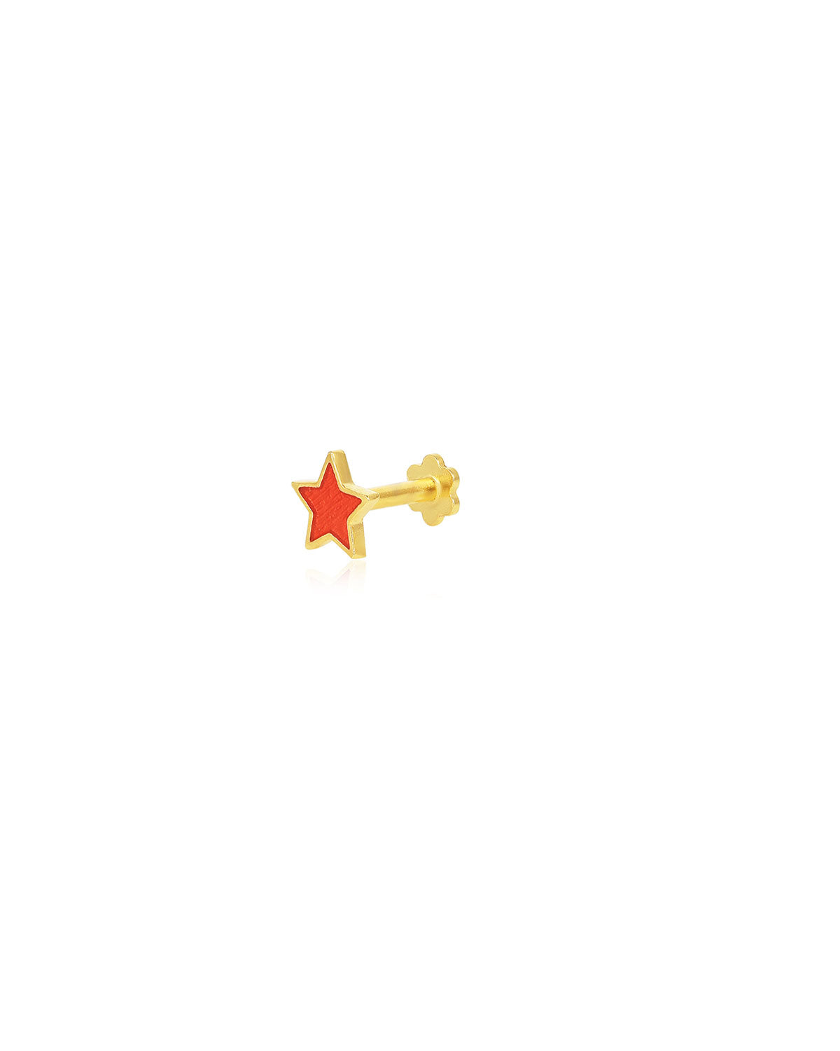 Gold starlight stud earrings with colourful enamel detail for a festive look
