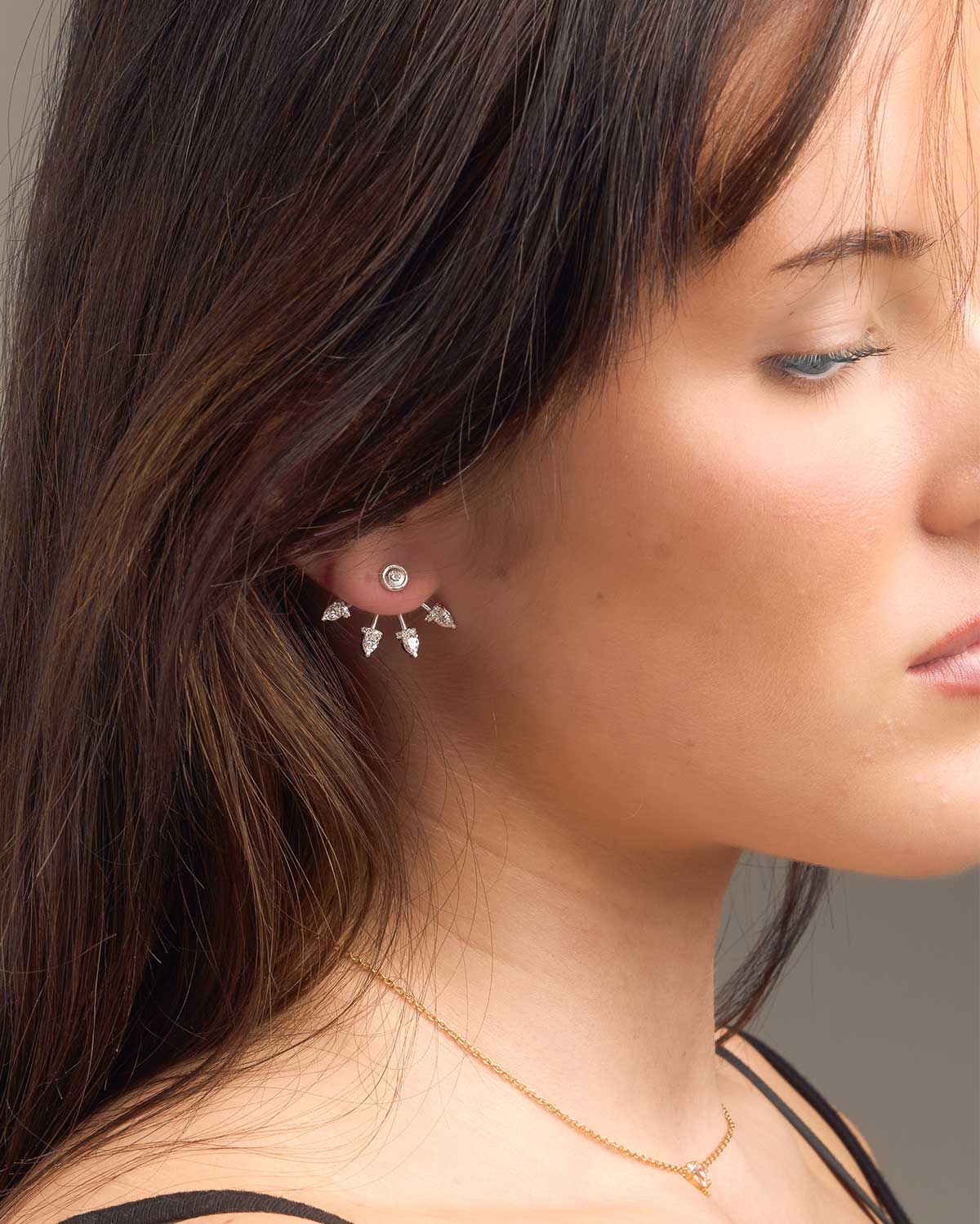 Pear Shape Moissanite Sterling Silver Stud Earrings