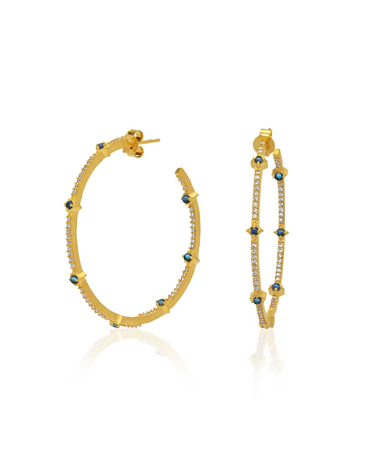 Dazzling Two Colours Gold Hoops - Moon London