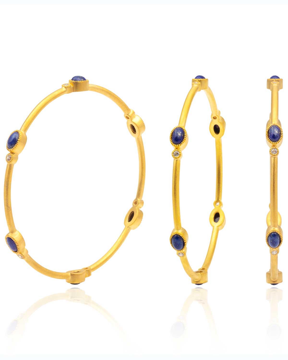 Mix & Match Gemstone Gold Bangles - Moon London