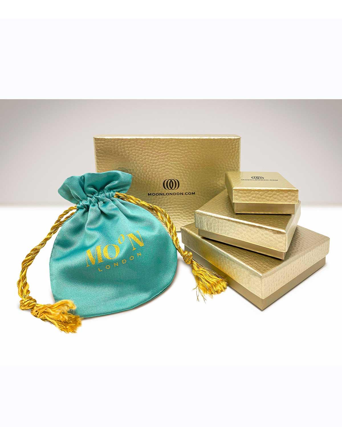 Jazzy Green Onyx Gem Huggies - Moon London