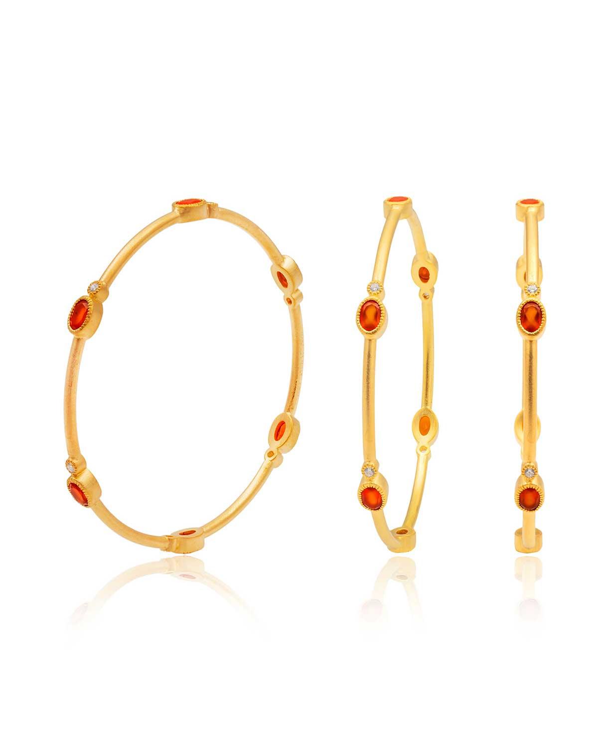 Mix & Match Gemstone Gold Bangles - Moon London