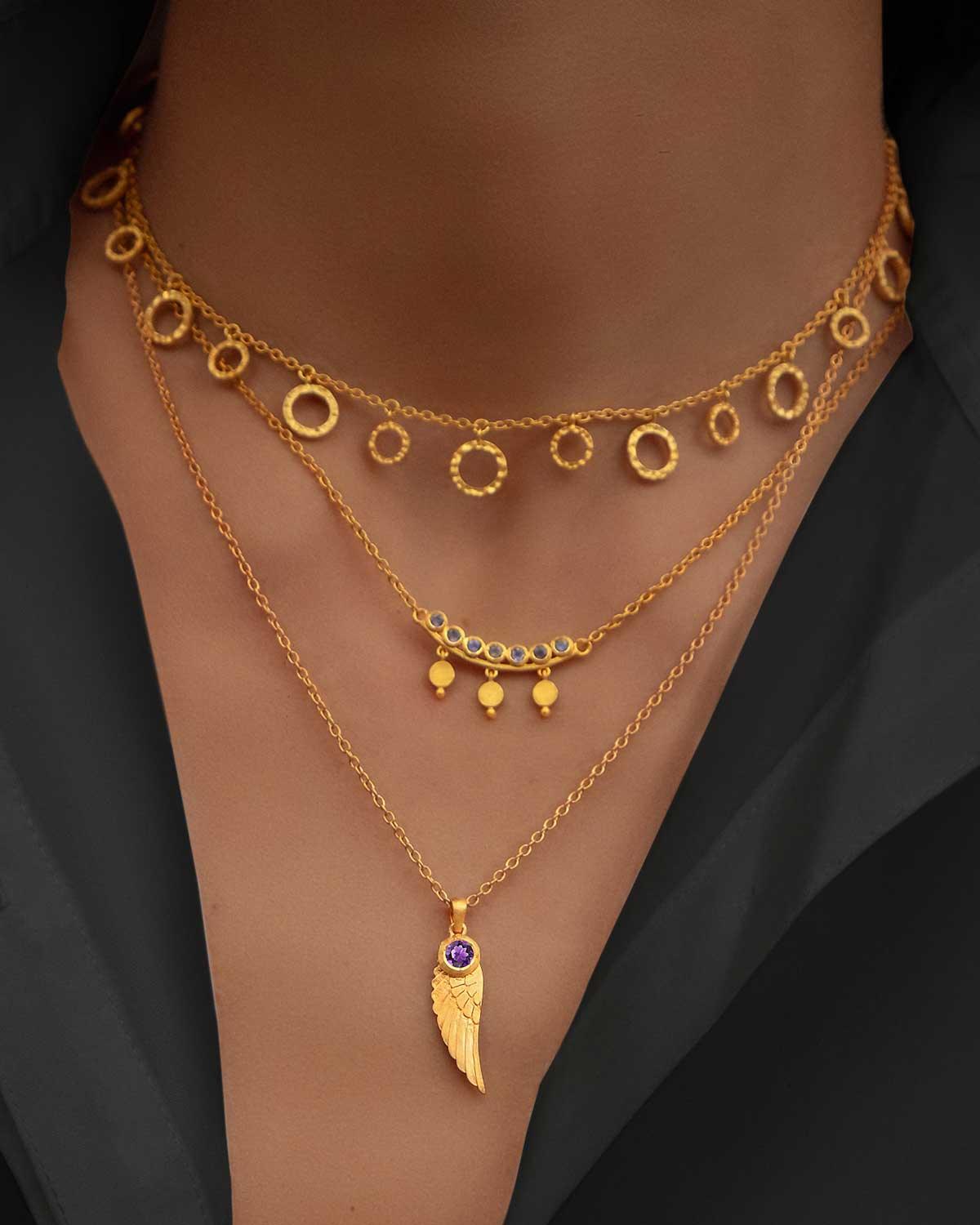 Angel Wing Healing Gemstone Necklaces - Moon London