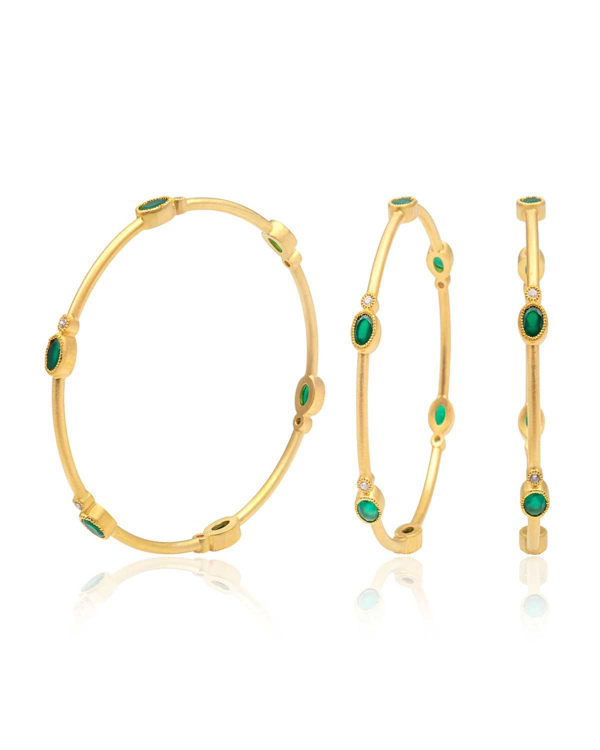 Mix & Match Gemstone Gold Bangles - Moon London